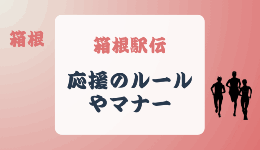 箱根駅伝の応援のルールやマナーとは?観戦者への注意点も