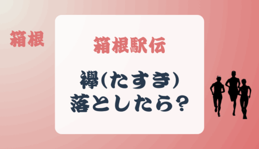 箱根駅伝で襷 (たすき) を落とすとどうなる?拾って渡してもいい?